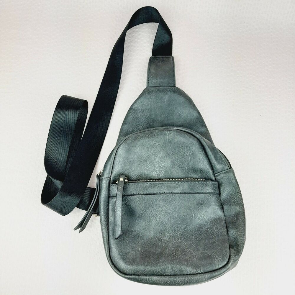 Everyday Casual Sling Bag Grey Unisex Men or Women Crossbody Shoulder Backpack